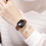 Square Women Wrist Watches Starry Sky Female Clock Magnetic Ladies Quartz Watches Elegant Women Bracelet Watch Montre Femme 2019