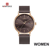 NAVIFORCE Quarts Watch Women Luxury Brand Stainless Steel Mesh Strap Wristwatch Female Fashion Reloj Mujer 2019 Bracelet Gifts