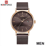 NAVIFORCE Quarts Watch Women Luxury Brand Stainless Steel Mesh Strap Wristwatch Female Fashion Reloj Mujer 2019 Bracelet Gifts