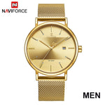 NAVIFORCE Quarts Watch Women Luxury Brand Stainless Steel Mesh Strap Wristwatch Female Fashion Reloj Mujer 2019 Bracelet Gifts