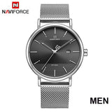 NAVIFORCE Quarts Watch Women Luxury Brand Stainless Steel Mesh Strap Wristwatch Female Fashion Reloj Mujer 2019 Bracelet Gifts