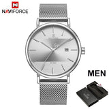 NAVIFORCE Quarts Watch Women Luxury Brand Stainless Steel Mesh Strap Wristwatch Female Fashion Reloj Mujer 2019 Bracelet Gifts