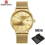 NAVIFORCE Quarts Watch Women Luxury Brand Stainless Steel Mesh Strap Wristwatch Female Fashion Reloj Mujer 2019 Bracelet Gifts