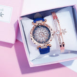 2019 Women Watches Bracelet set Starry Sky Ladies Bracelet Watch Casual Leather Quartz Wristwatch Clock Relogio Feminino