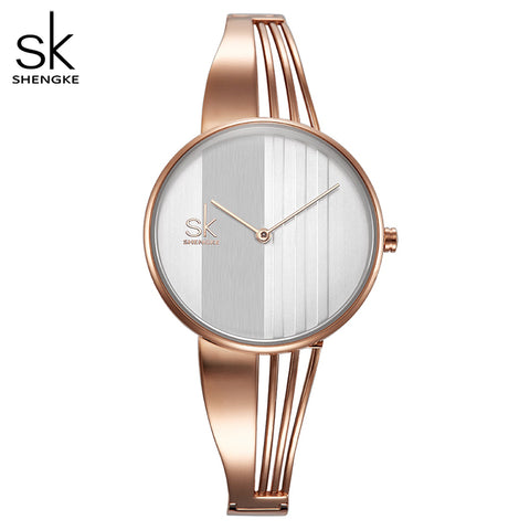 Shengke Fashion Gold-plated Women Watches Charm Ladies Wristwatch Bracelet Quartz Watch Women Montre Femme Relogio Feminino