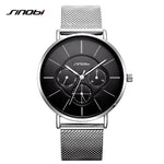 SINOBI Multifunction Fashion Black Women Watch 2018 Week Display Ultra Quartz Watch Woman Dress Lady Watch Jewelry Montre Femme