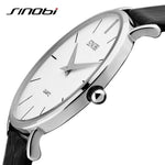 Sinobi Super Slim Design Leather Men Woman Best Quartz Wrist Watch Brand Luxury Clock Quartz-watch Wristwatch relogio masculino