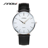 Sinobi Super Slim Design Leather Men Woman Best Quartz Wrist Watch Brand Luxury Clock Quartz-watch Wristwatch relogio masculino