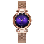 Luxury Rose Gold Women Watches Starry Sky Magnetic Female Wristwatch Waterproof Rhinestone Clock relogio feminino montre femme